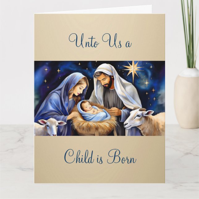 The Nativity of Baby Jesus Christmas Greetings Kort (Framsida)