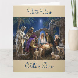 The Nativity of Baby Jesus Christmas Greetings Kort