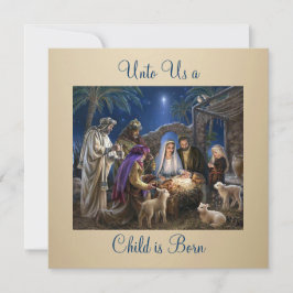 The Nativity of Baby Jesus Christmas Greetings Kort