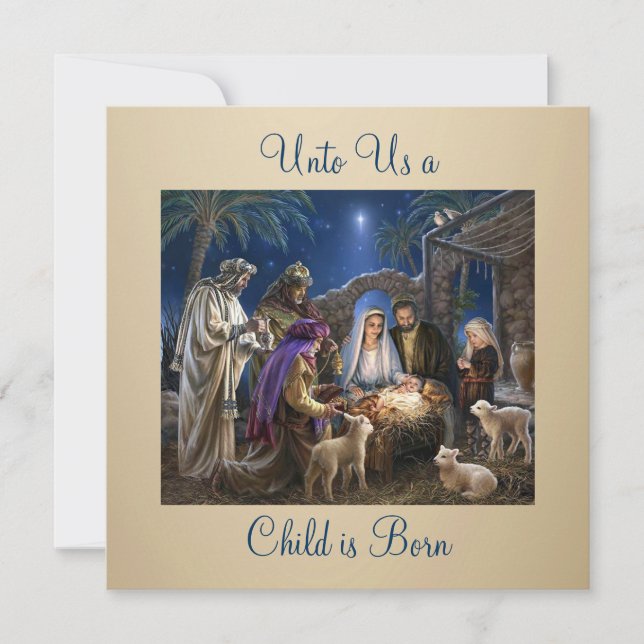 The Nativity of Baby Jesus Christmas Greetings Kort (Framsida)