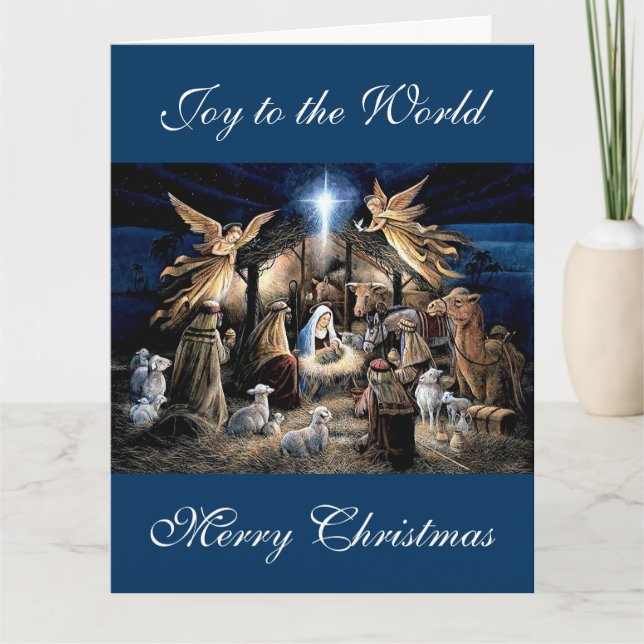 The Nativity of Baby Jesus Christmas Greetings Kort (Framsida)