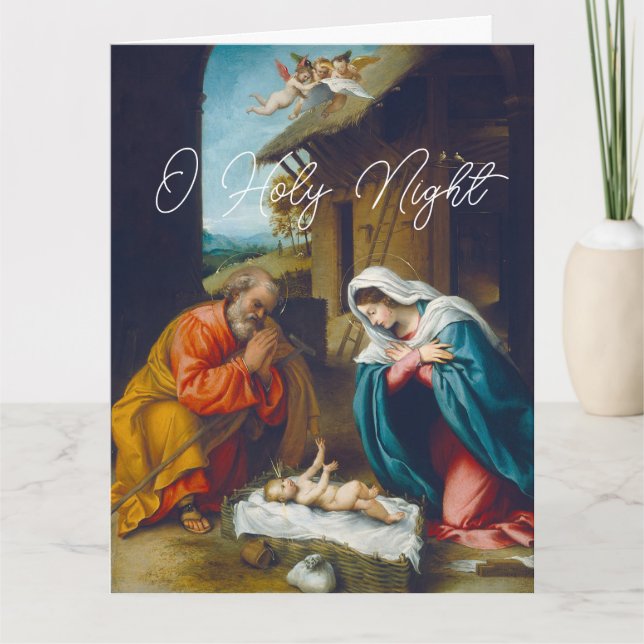 The Nativity of Baby Jesus Christmas Greetings Kort (Framsida)