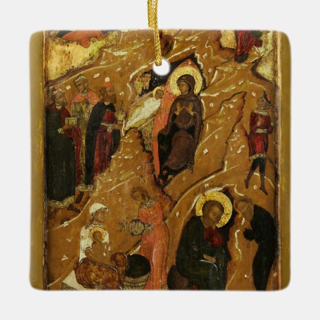 The Nativity of Christ from a Festival Tier Icon Julgransprydnad Keramik (Framsida)