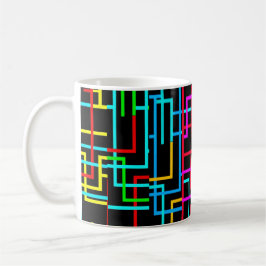 The Neon Retro Grid Kaffemugg