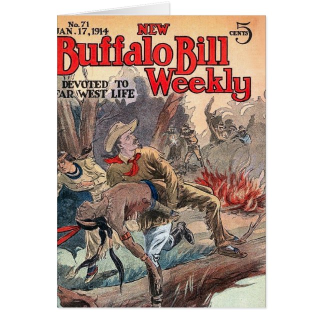 The New Buffalo Bill Weekly nr 71 1914 Hälsningskort (Framsidan)