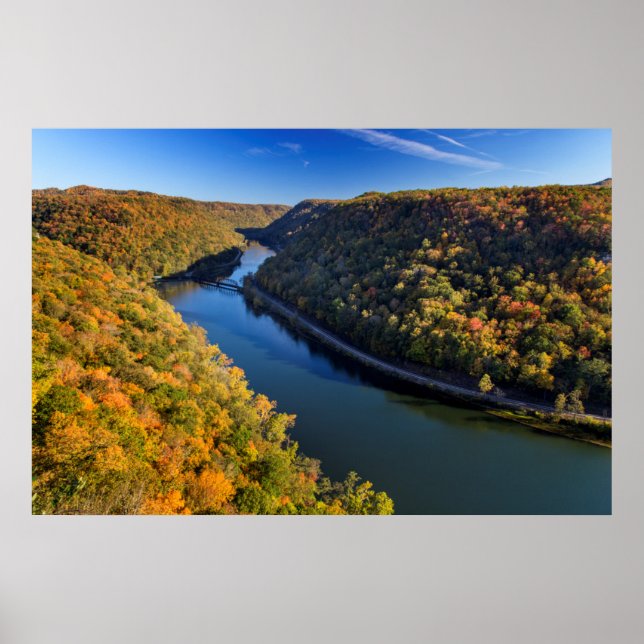 The New River Gorge vid Hawks Nest State Park Poster (Framsidan)