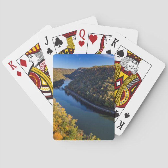 The New River Gorge vid Hawks Nest State Park Spel Kort (Baksidan)