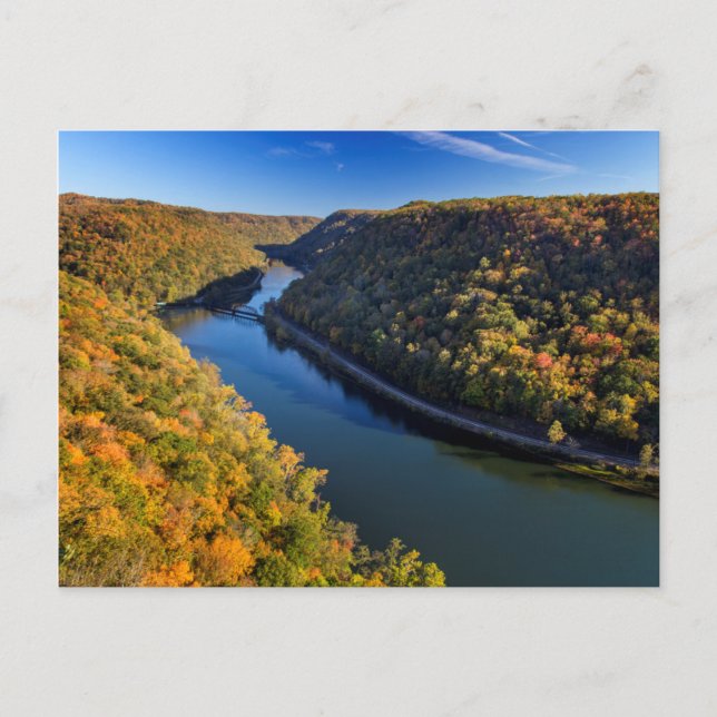 The New River Gorge vid Hawks Nest State Park Vykort (Framsida)
