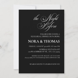 The Night Before Rehearsal Dinner Invitation Black Inbjudningar