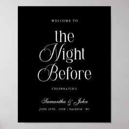 The Night Before Rehearsal Dinner Welcome Sign Poster