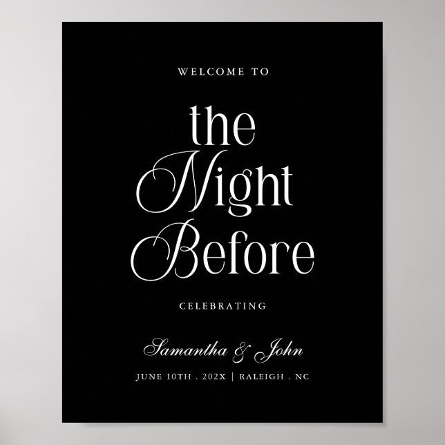 The Night Before Rehearsal Dinner Welcome Sign Poster (Framsidan)