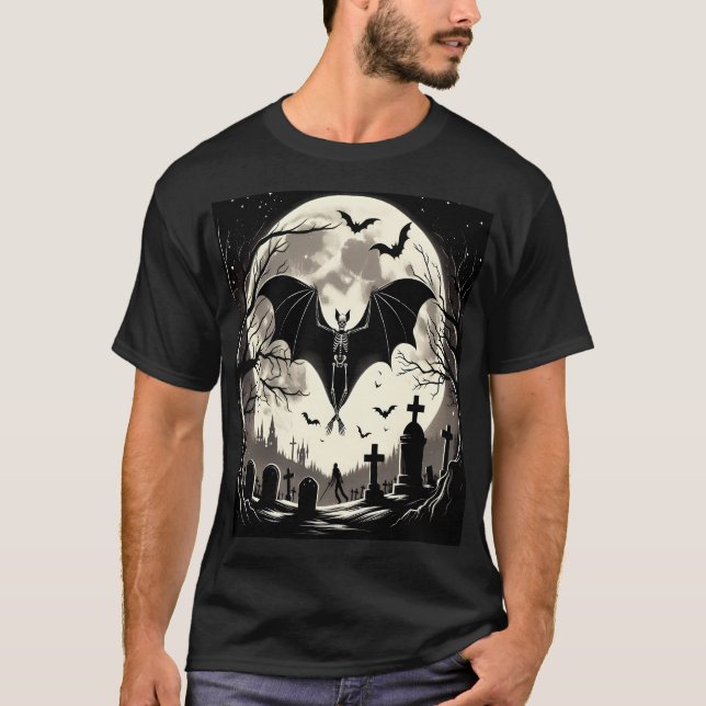 The Night of the Skeletal Bat T Shirt (Framsida)