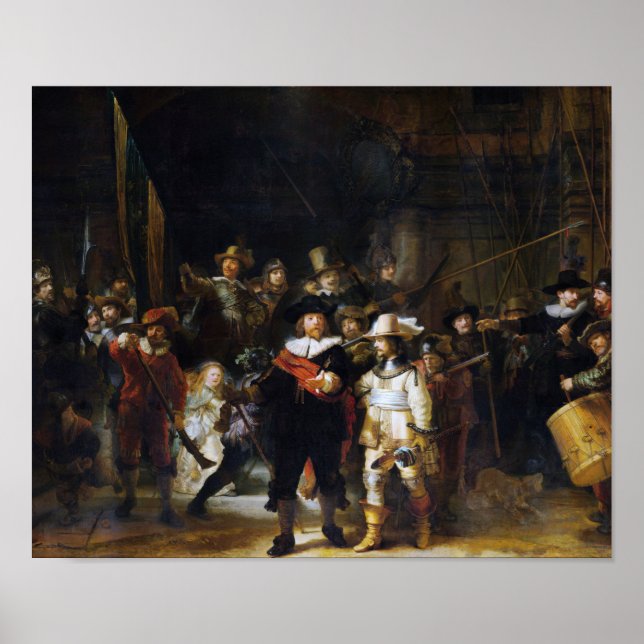 The Night Watch, Rembrandt, 1642 Poster (Framsidan)