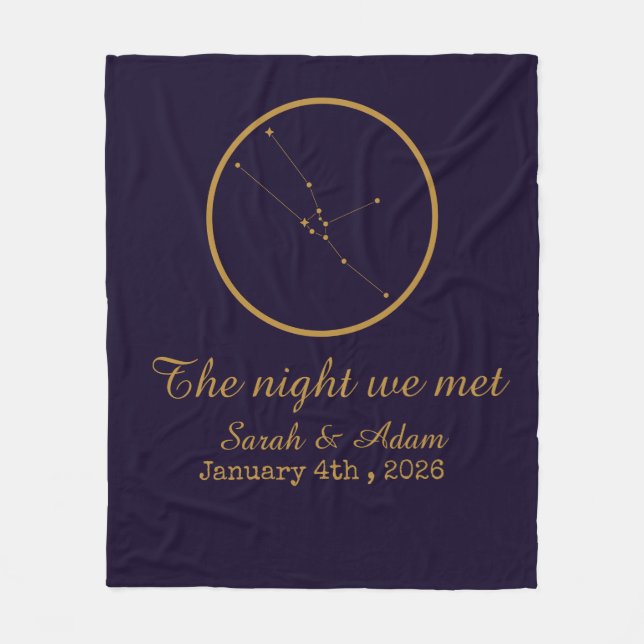 The Night We Met Star Map –Celestial love design Fleecefilt (Framsidan)