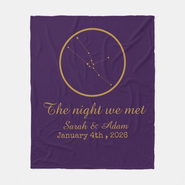 The Night We Met Star Map –Celestial love design Fleecefilt (Framsidan)