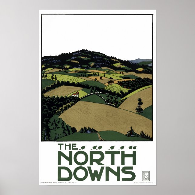 The North Downs av Edward McKnight Kauffer Poster (Framsidan)