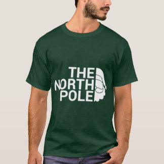 The North Pole White funny Christmas pun design T Shirt