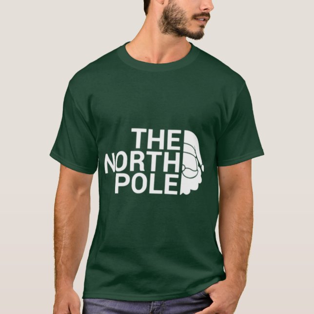 The North Pole White funny Christmas pun design T Shirt (Framsida)
