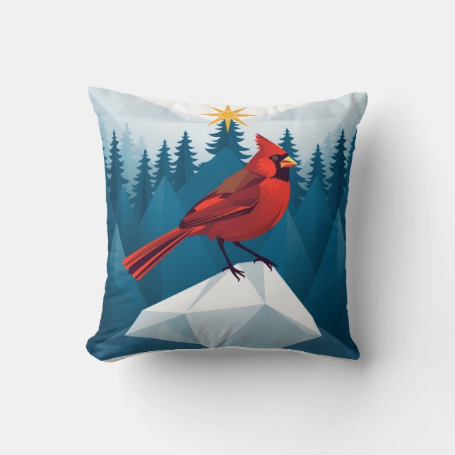 The northern cardinal Christmas special Kudde (Framsida)