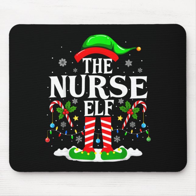 The Nurse Elf Christmas Nursing Funny Rn Christmas Musmatta (Framsidan)