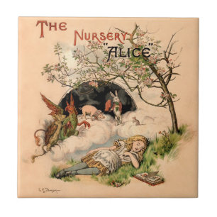 The Nursery Alice 1890 Antik Underland omslag Kakelplatta