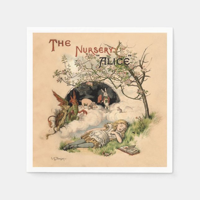 The Nursery Alice 1890 Antik Underlandstillägg Pappersservett (Framsidan)