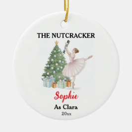 The Nutcracker Ballerina Custom Name & Role Julgransprydnad Keramik