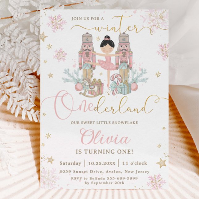 The Nutcracker Winter Onederland 1st Birthday  Inbjudningar (Skapare uppladdad)