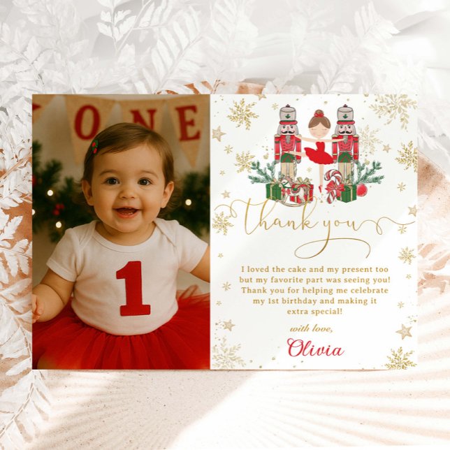 The Nutcracker Winter Onederland 1st Birthday  Tack Kort (Skapare uppladdad)