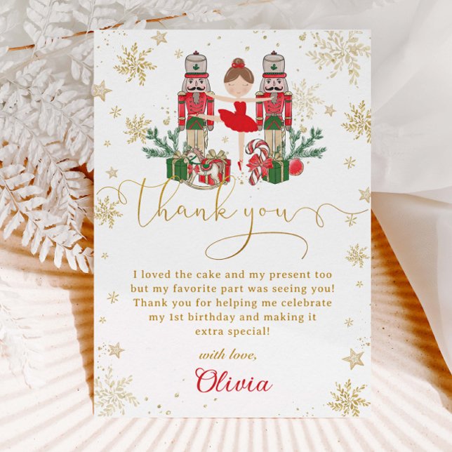 The Nutcracker Winter Onederland 1st Birthday  Tack Kort (Skapare uppladdad)
