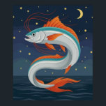 The Oarfish Tarot Card Poster with Crescent Moon a<br><div class="desc">**Title:** The Oarfish Tarot Card Poster with Crescent Moon and Celestial Stars, Mystic Ocean Wall Art, Zodiac Inspired Spiritual Decor Print **Description:** Dive into the mystical depths of the ocean with this Oarfish Tarot Card Poster, featuring a radiant crescent moon and celestial stars. Blending tarot symbolism, zodiac energy, and dark...</div>
