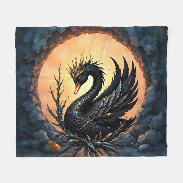 The Obsidian Swan of Moonlit Grace. In the twiligh Fleecefilt (Framsidan (Horisontell))