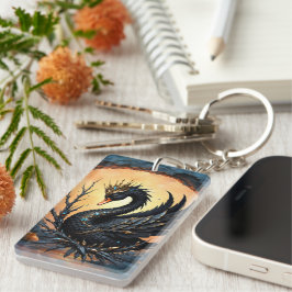 The Obsidian Swan of Moonlit Grace. In the twiligh Nyckelring