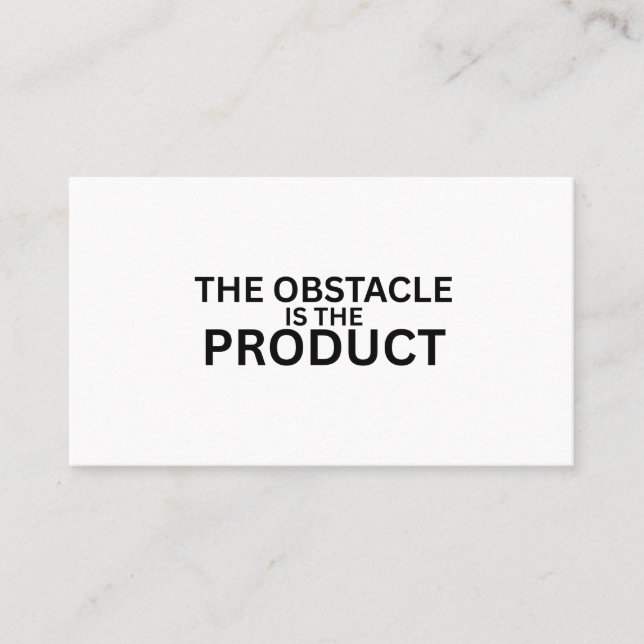The Obstacle Is The Product Minimalist  Visitkort (Framsida)