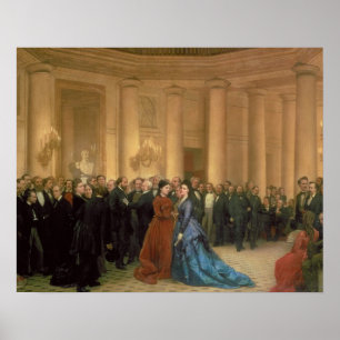 The Odeon Theater, Paris, 1869 (oil on canvas) Poster