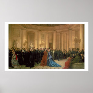 The Odeon Theater, Paris, 1869 (oil on canvas) Poster