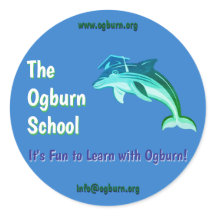 The Ogburn School Delfin Maskot Klistermärken