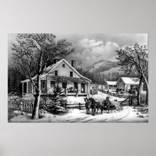 The Old Farm House - 1872 Poster