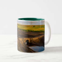 The Old Packhorse Bridge of Baitings Två-Tonad Mugg