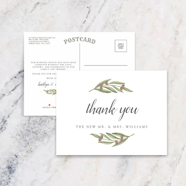 The Olive Branch Bröllopssamling Meddelande Vykort (Skapare uppladdad)