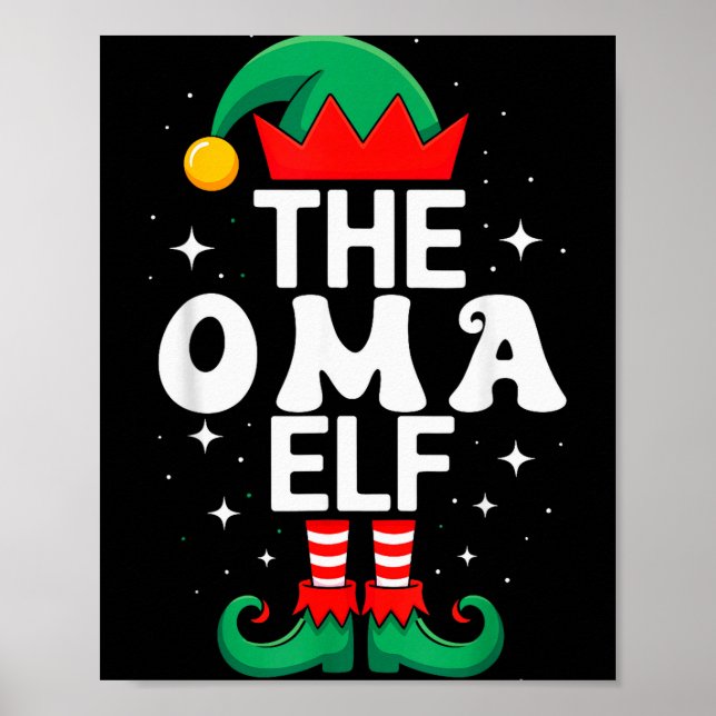 The Oma Elf Funny Christmas Matching Family Group  Poster (Framsidan)
