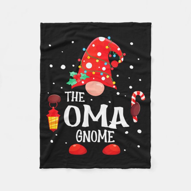 The Oma Gnome Matching Family Christmas Gnome Paja Fleecefilt (Framsidan)
