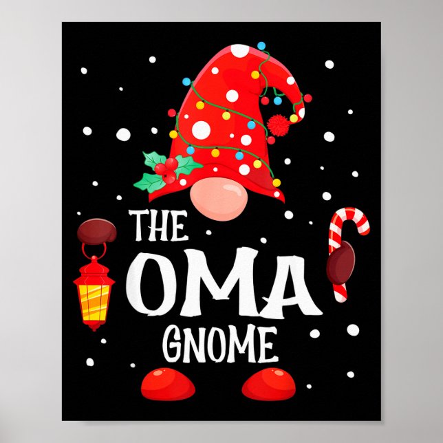 The Oma Gnome Matching Family Christmas Gnome Paja Poster (Framsidan)