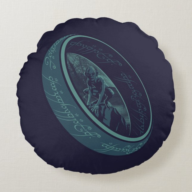 THE ONE RING™ GOLLUM™ Grafik Rund Kudde (Framsidan)