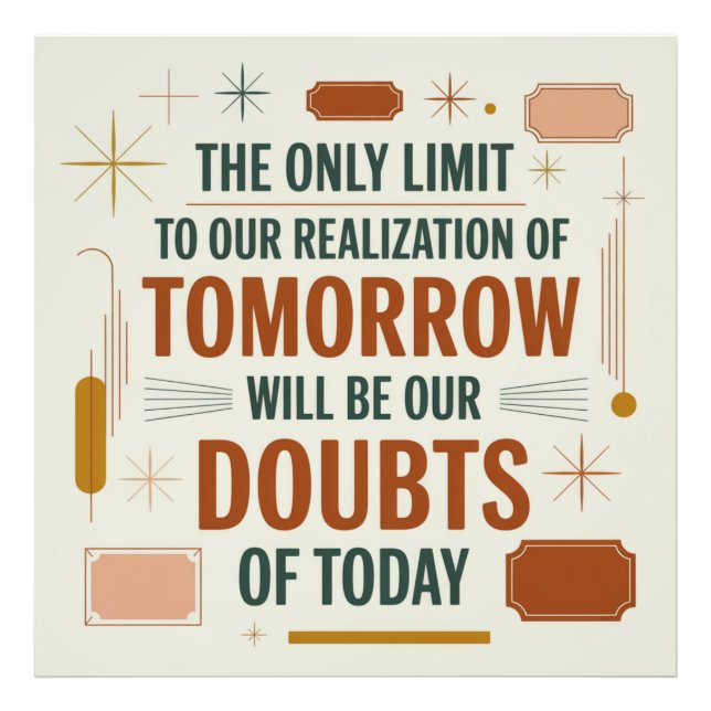 The Only Limit To Our Realization Of Tomorrow Fototryck (Framsidan)