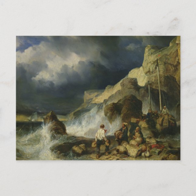 The Onslaught of the Smugglers, 1837 Vykort (Framsida)