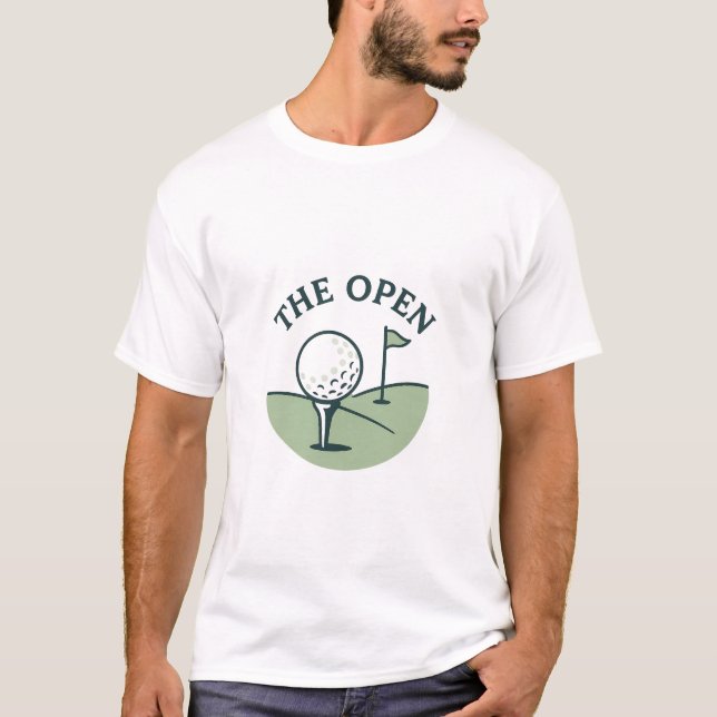 The Open – minimalistisk golfdesign T Shirt (Framsida)