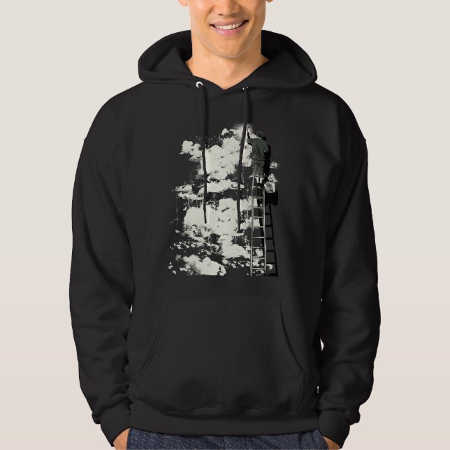 The Optimist Inspirational Happy Sky Graffiti Stre Hoodie (Framsida)