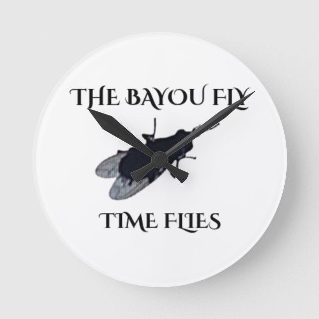 The Original Bayou Fly  Tiden Flyger Rund Klocka (Framsida)