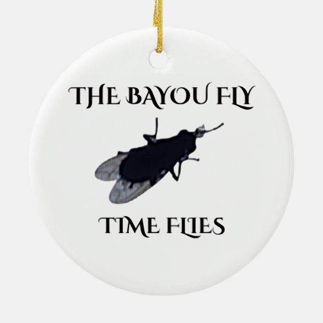 The Original Bayou Fly  Time Flies Julgransprydnad Keramik (Baksidan)